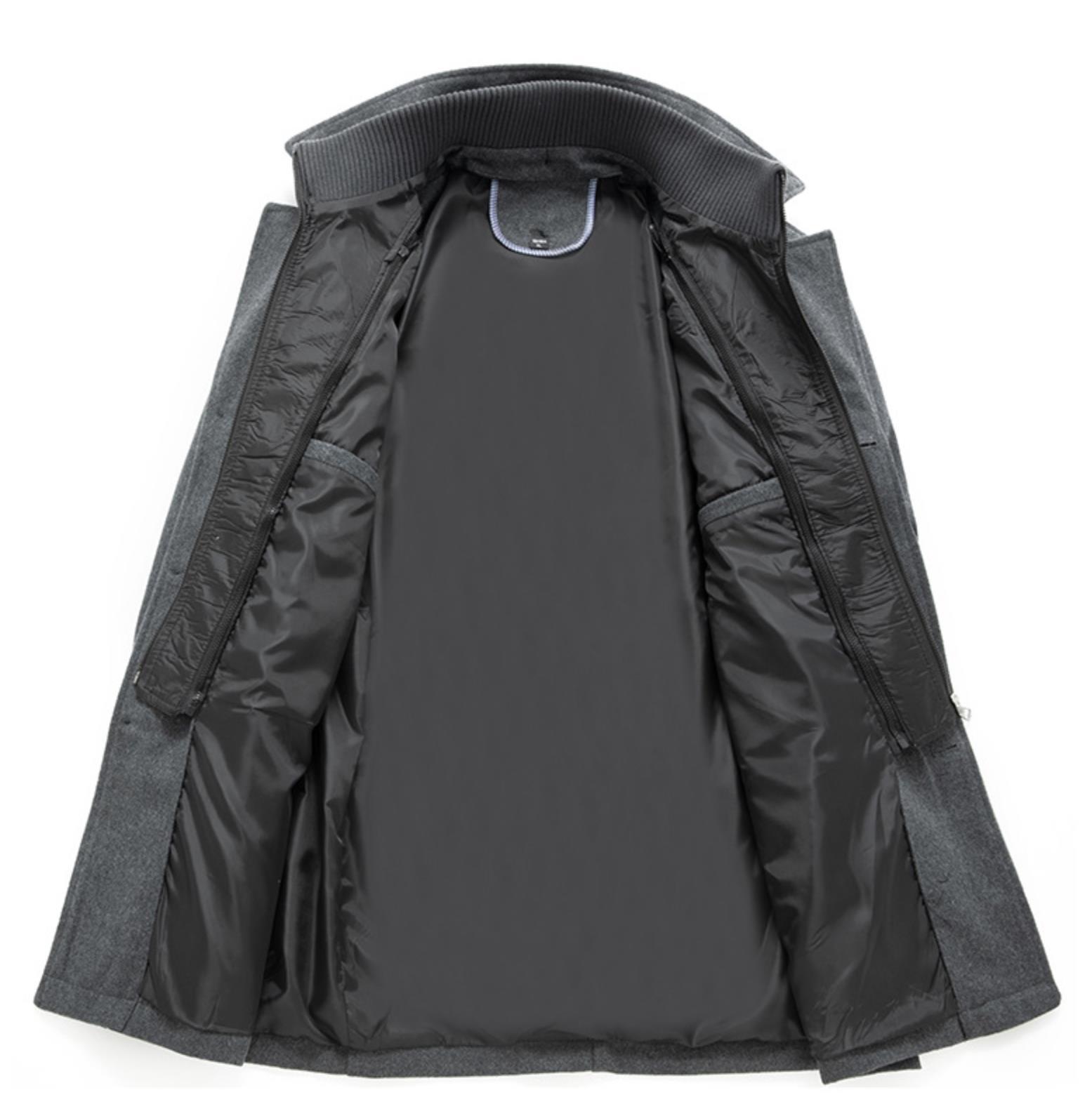 Men's Coat Double Neck Thick Autumn/Winter Super Men's Jacket Collar Men's Woolen Jacket_voghion.com