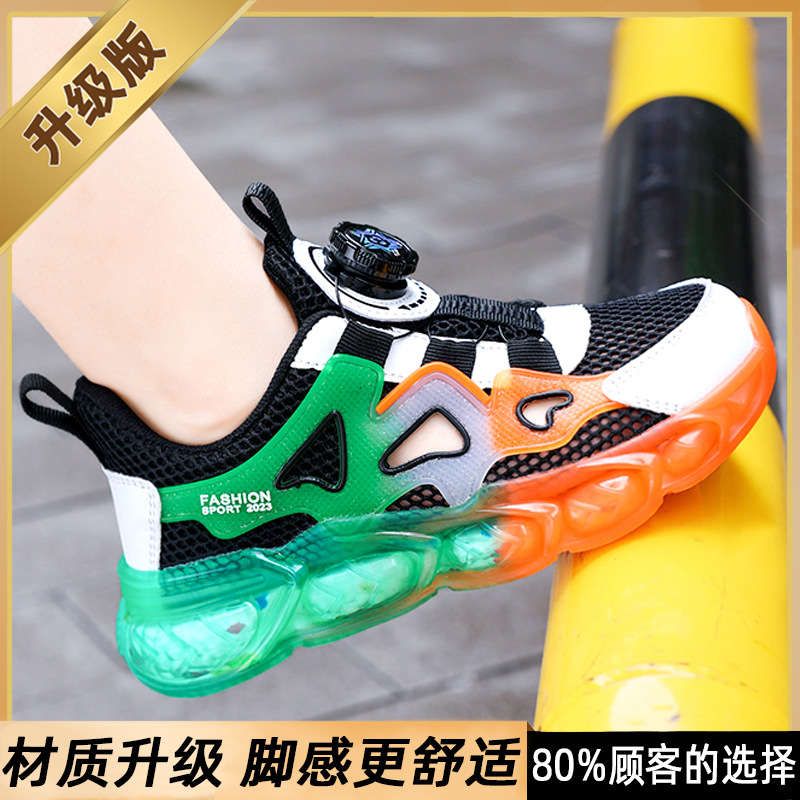 Jinjiang sandalias para niños, verano 2025, nuevos zapatos deportivos de malla para niños, zapatos transpirables de malla para niños grandes