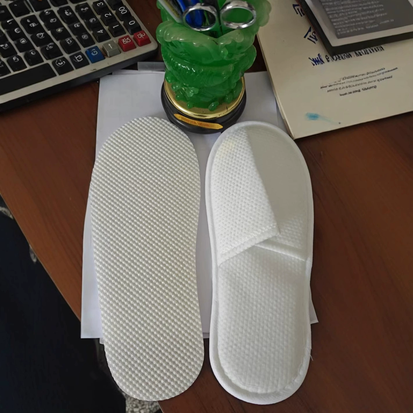 disposable slippers from pearl, cloth, for beauty salons, increased thickness, wholesale