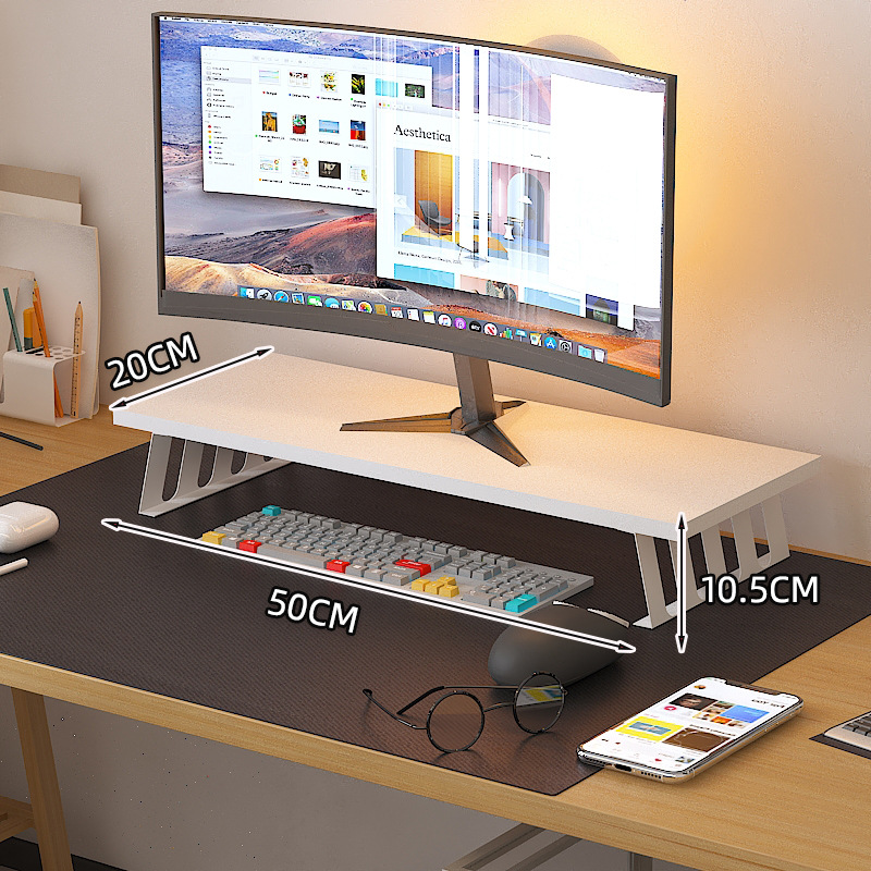 Estante de aumento de computadora Monitor de escritorio Pantalla de escritorio Soporte de pantalla Estante de almacenamiento de escritorio de oficina Estante