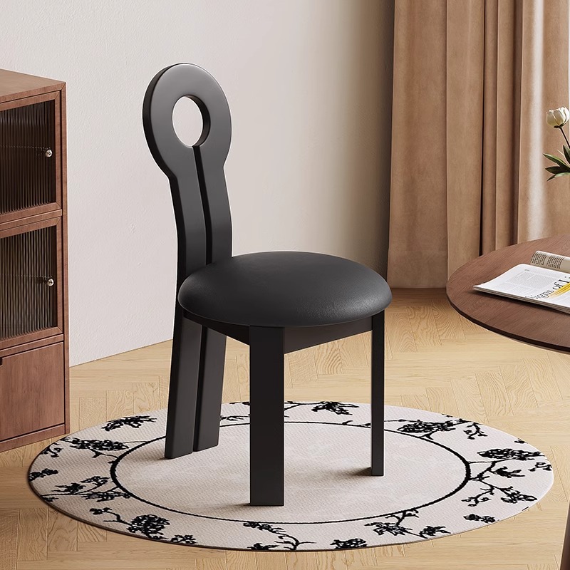 레트로 블랙 [블랙 극세사 가죽] 키 체어