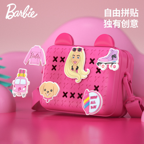 Barbie's new light and trendy small shoulder bag for children, national trend shoulder bag, baby kindergarten cartoon crossbody bag gift DIY