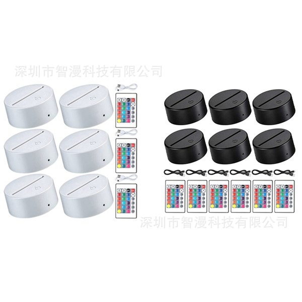 Transfronterizo nuevo exótico 3D luz de la noche titular USB Toque control Remoto colorido luz de la noche lámpara de mesa de acrílico combinación base