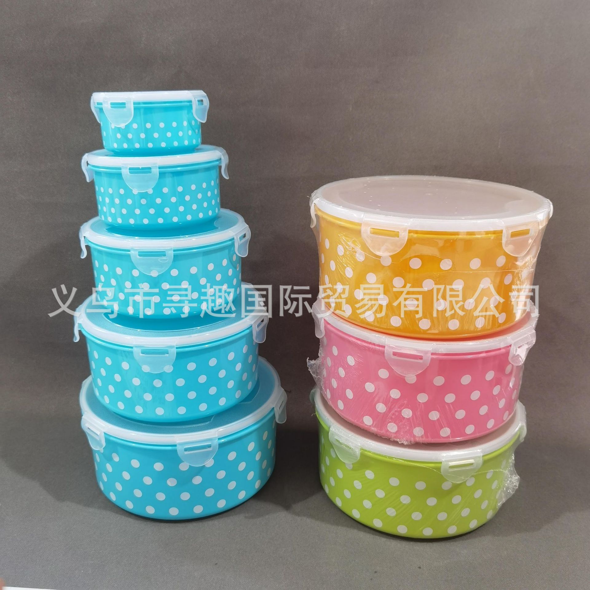 2878 caja de conservación fresca redonda de cinco piezas, caja de almacenamiento en refrigerador, lonchera desechable, lonchera para microondas