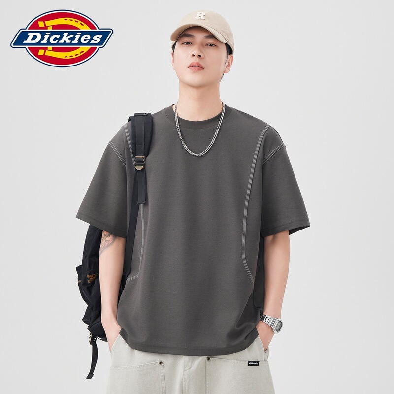 Dickies Special Edition Summer Short-Sleeve T-Shirt for Men, Loose Fit with Visible Stitching, Versatile Casual Trendy Japanese Style