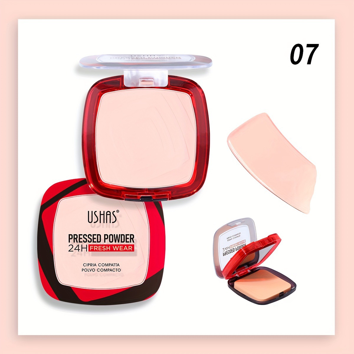 USHAS Polvo de maquillaje de punto transfronterizo Corrector de maquillaje fijo Impermeable e hidratante de larga duración FC648A B