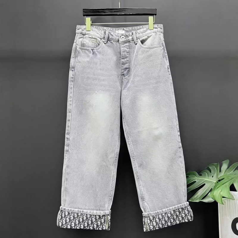 Light Blue Classic Lining with Dark Jacquard Pattern Washed Denim Men's Casual Jeans Set Men Jeans Light Blue Classic Lining with Dark Jacquard Pattern Washed Denim Men's Casual Jeans Set Men Jeans