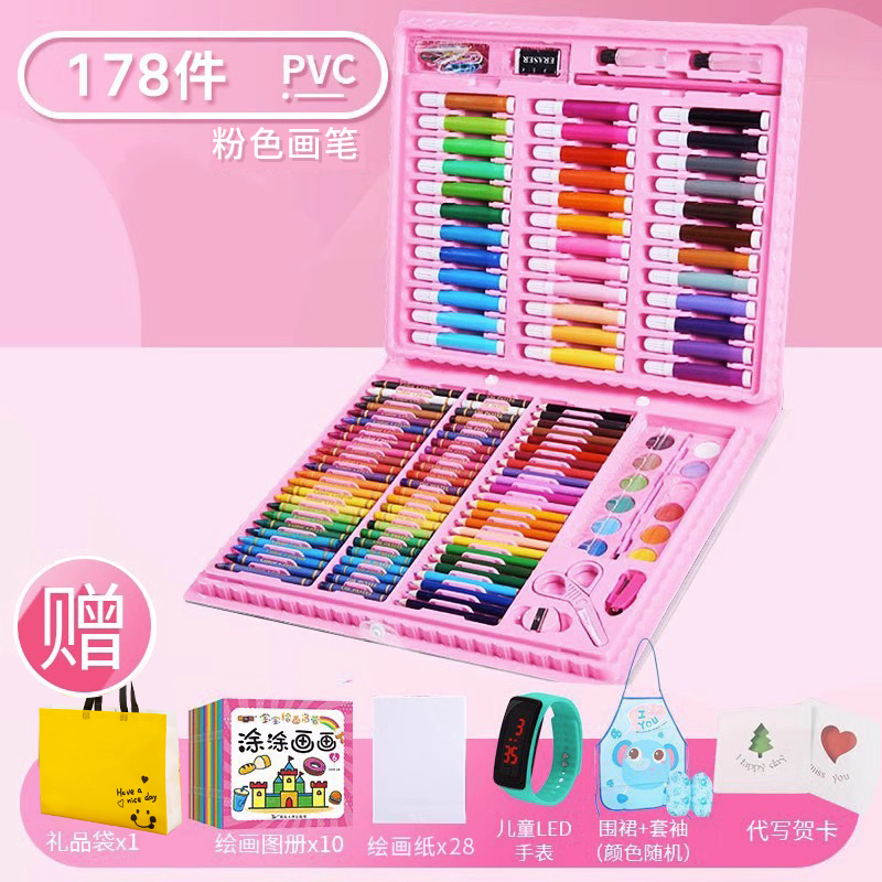 핑크 [178개] 선물가방 + 앞치마소매 + LED시계