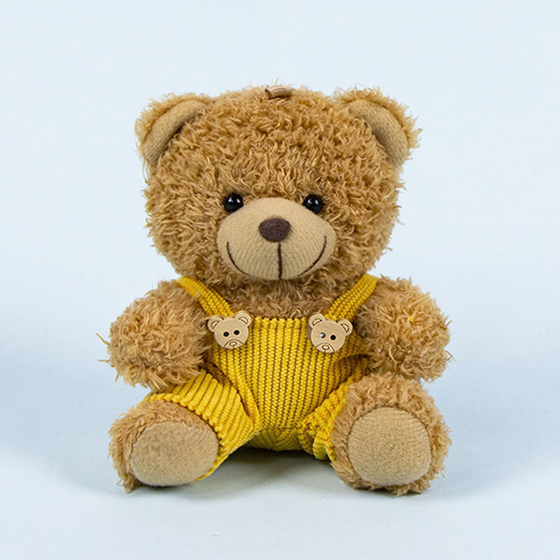 Lindo osito llavero colgante regalo creativo muñecas de peluche vestidas osito de peluche colgante de mochilas escolares para parejas