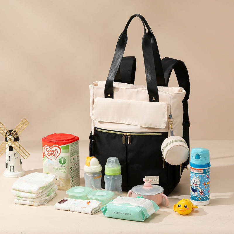 New fashionable and multi-functional mom bag, large-capacity mother and baby bag, travel backpack, single-shoulder bag, handbag Item Picture