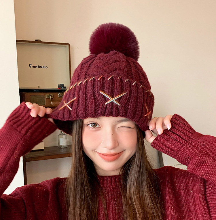 Suéter de punto para mujer, ideal para otoño e invierno. Forrado con polar, grueso, cálido, versátil, con protección para las orejas, corte holgado y amplio para la cabeza._voghion.com