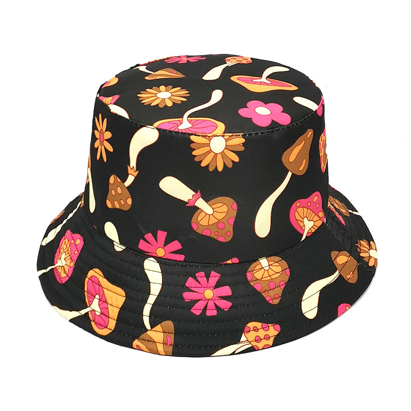 Women's Cute Flower Mushroom Printing Flat Eaves Bucket Hat display picture 7