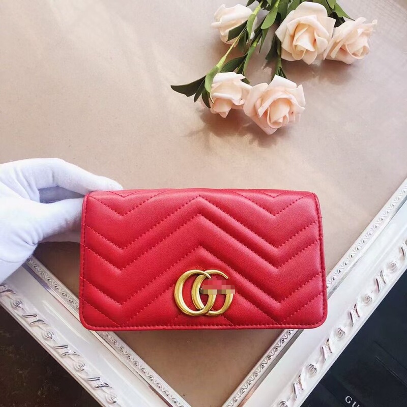 2024 Explosive Genuine Leather Women Bag Perfect marmont Series Wallet Classic 488426 Card Bag