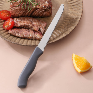 Factory Direct Sales Stainless Steel Steak Knife Serrated Steak Knife Sharp and Durable Tableware Sharp Steak Meat Cutting