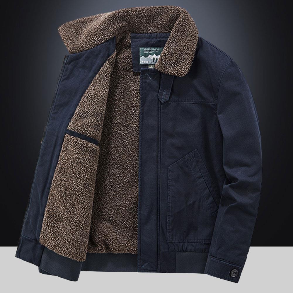 Abrigo acolchado de algodón para hombres de invierno de moda forrado de lana de cordero engrosado abrigo cálido para hombres ropa de trabajo solapa Abrigo acolchado de algodón de invierno chaqueta acolchada de algodón