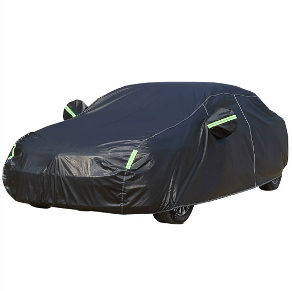 Cross-border popular car cover, full-cover rainproof and sunshade, single-layer silver-coated fabric, dustproof and sun-resistant car cover, available for immediate delivery