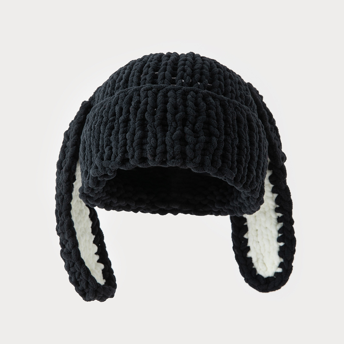 Cute Knitted Long Eared Rabbit Wool Hat, Knit Bunny Ears Beanie Hat Soft Warm Winter Hat For Girls And Women, Cute And Cozy Chunky Yarn Cap_voghion.com