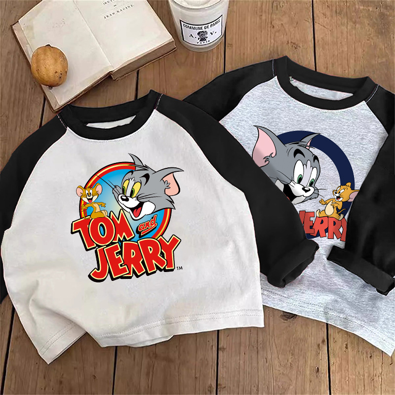 跨境 纯棉儿童长袖T恤春秋薄款潮牌童装男童卡通上衣宝宝春装秋衣
