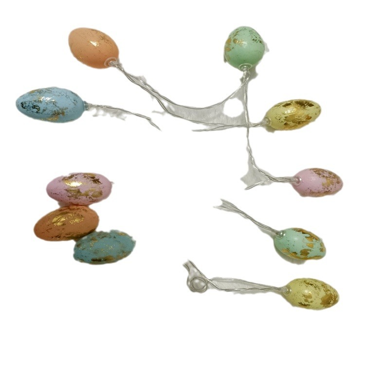 Nueva Pascua luz decorativa LED Huevo de Oro Cadena de luz pequeño huevo colorido estilo creativo platino huevo de Pascua descuento