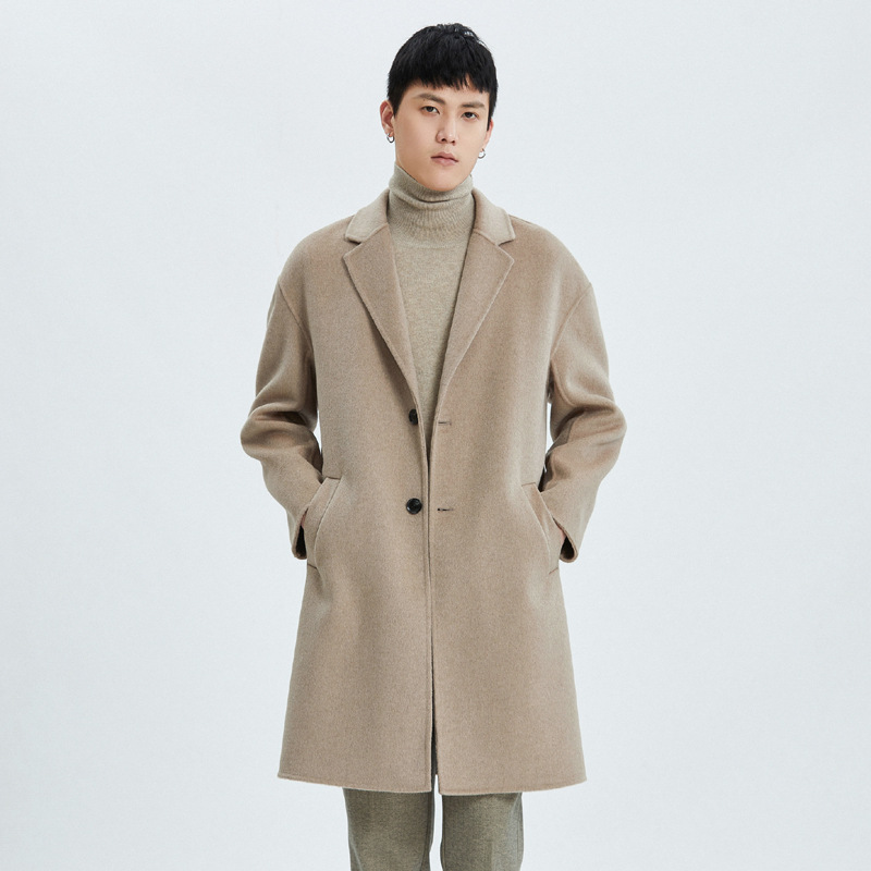 Demi-season double-sided woolen long suit for boys