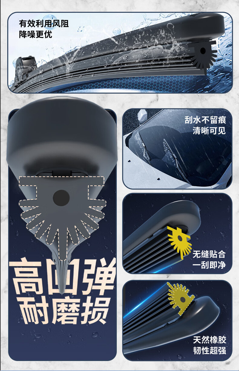 Compatible with Hongqi wipers HSHs5/HS7, Hongqi H9HS3EQM5 special wiper blades, frameless silent rubber strips