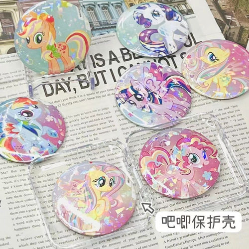 Custom Tin Badge: My Little Pony Pinkie Pie Gacha Item, Double-Shimmering Reflective, Self-Printed 2D Lapel Pin