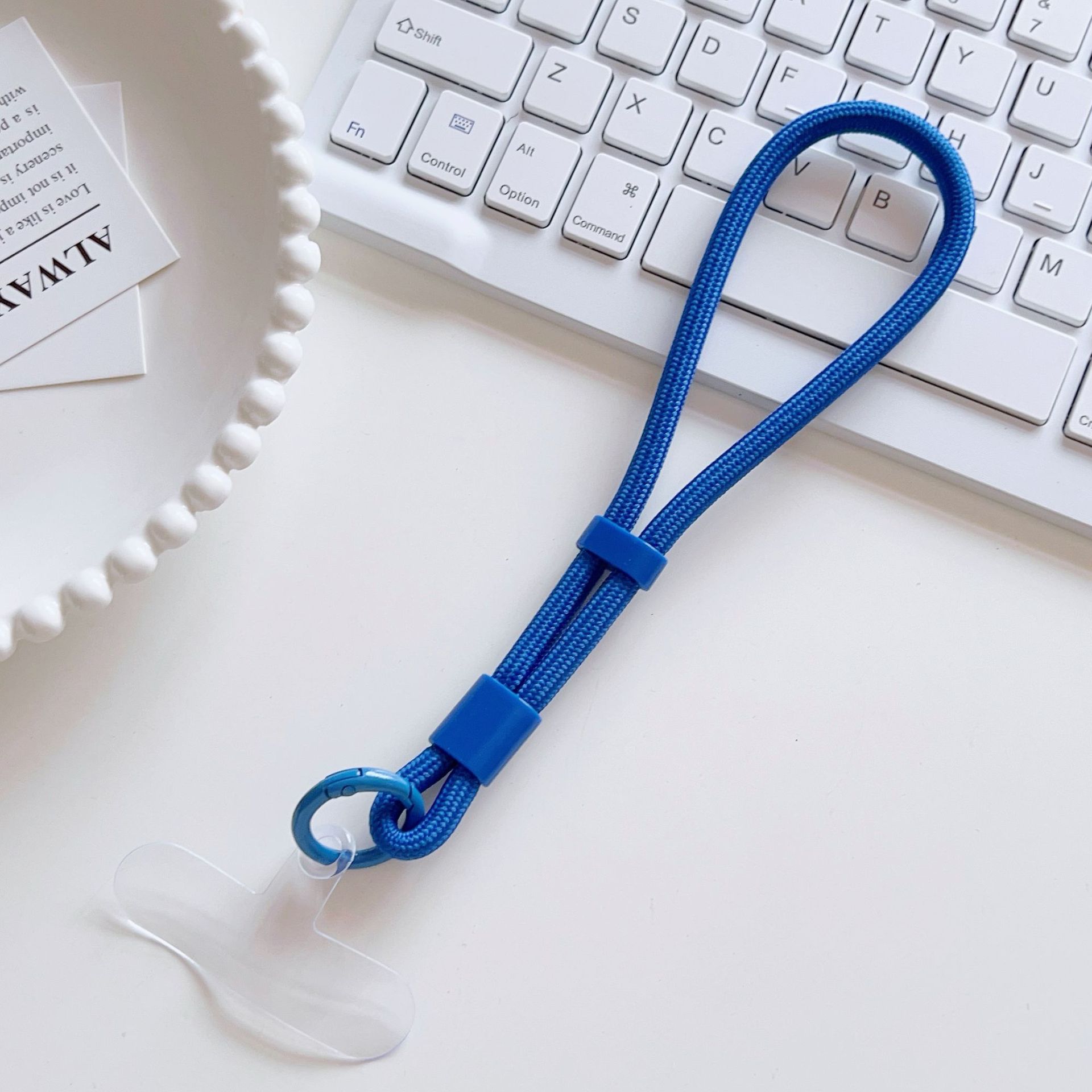 Cordón de teléfono móvil estilo ins, certificado de trabajo, llavero, colgante, clip, ajuste de cuerda corta, accesorios de cremallera, cadena corta de muñeca