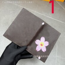 跨境货源棋盘格印花头层皮护照本套浮世绘艺术高档男证件包包