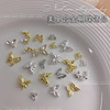 Metal accessory for manicure, nail stickers, fashionable fake nails, new collection, dress up, gold and silver