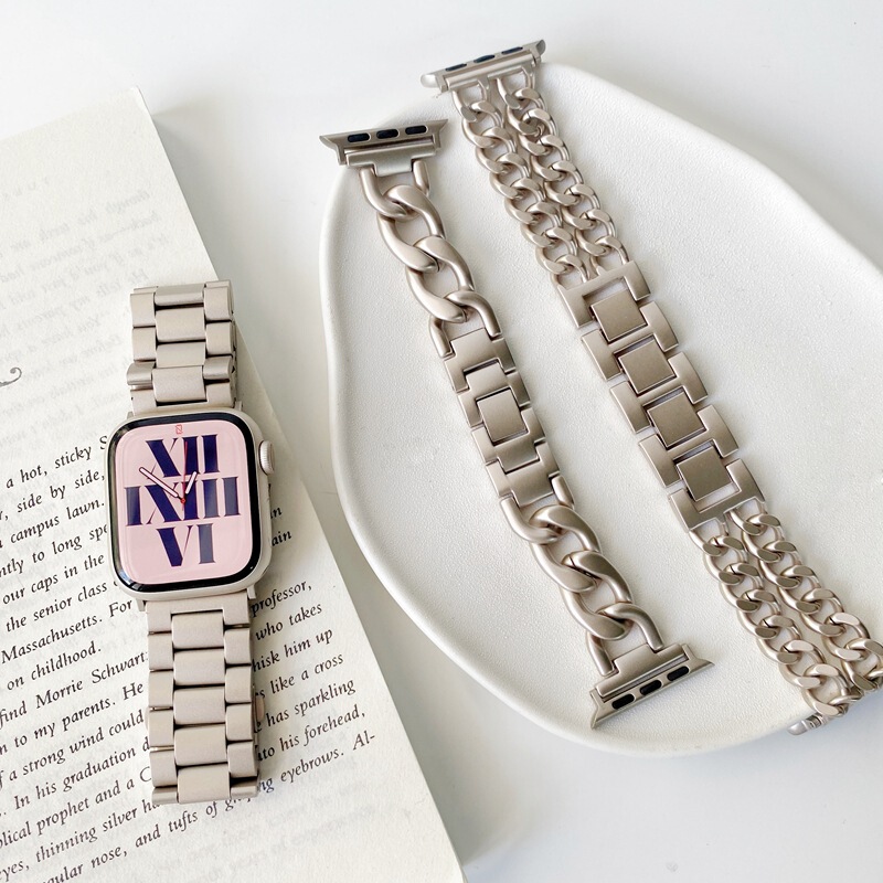 New Starlight Color Series Metal Stainless Steel Watch Strap Suitable for S10 Apple Applewatch 11 Generation 876Se