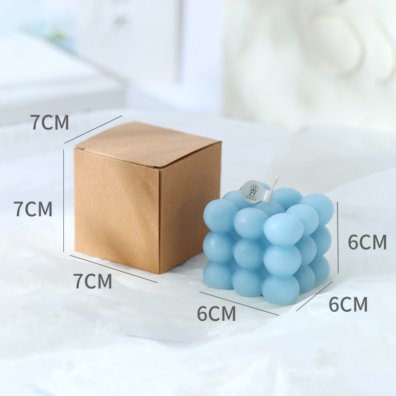 Cubo de Rubik aromaterapia vela forma cera macaron decoración regalo de cumpleaños regalo al por mayor cera de soja creativa