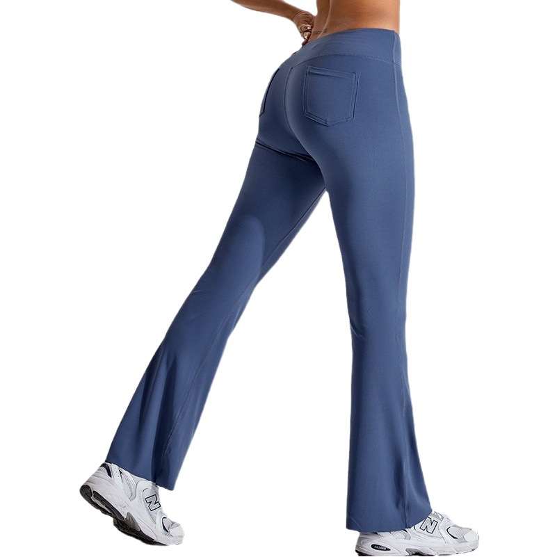 Liquidación, sin devoluciones ni cambios: Pantalones de yoga acampanados para mujer, de pierna ancha, cintura alta, ligeramente acampanados, pantalones deportivos casuales de secado rápido.