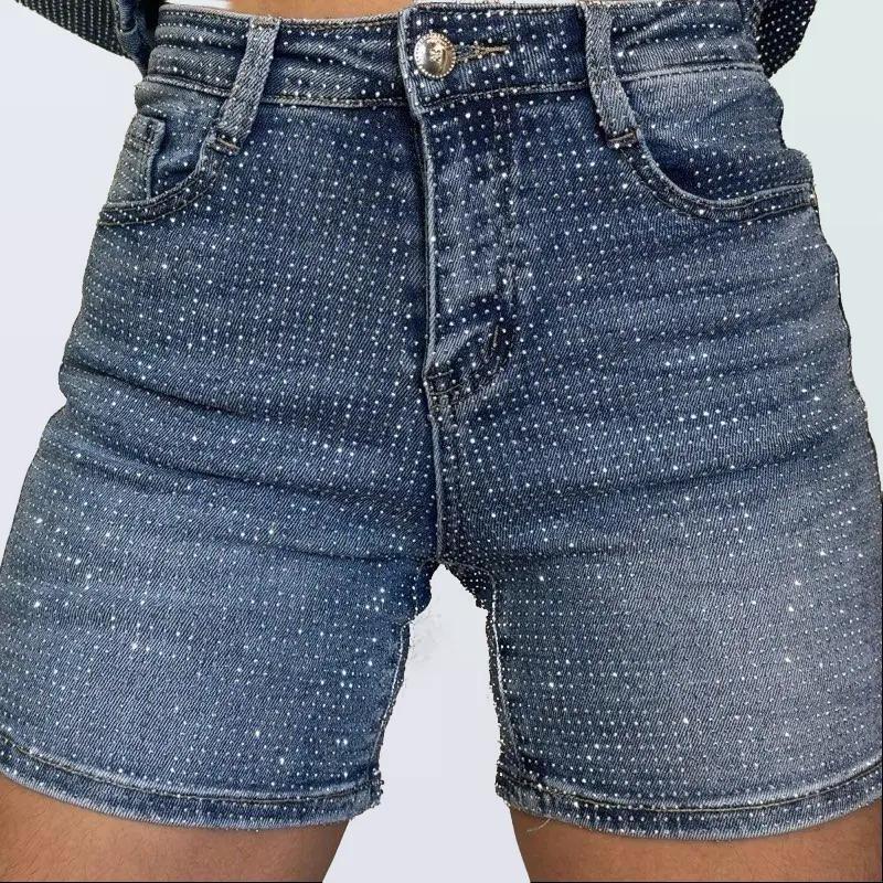 The New Cross-Border Foreign Trade Shorts Denim Shorts with Shiny Design Attract All Eyes.