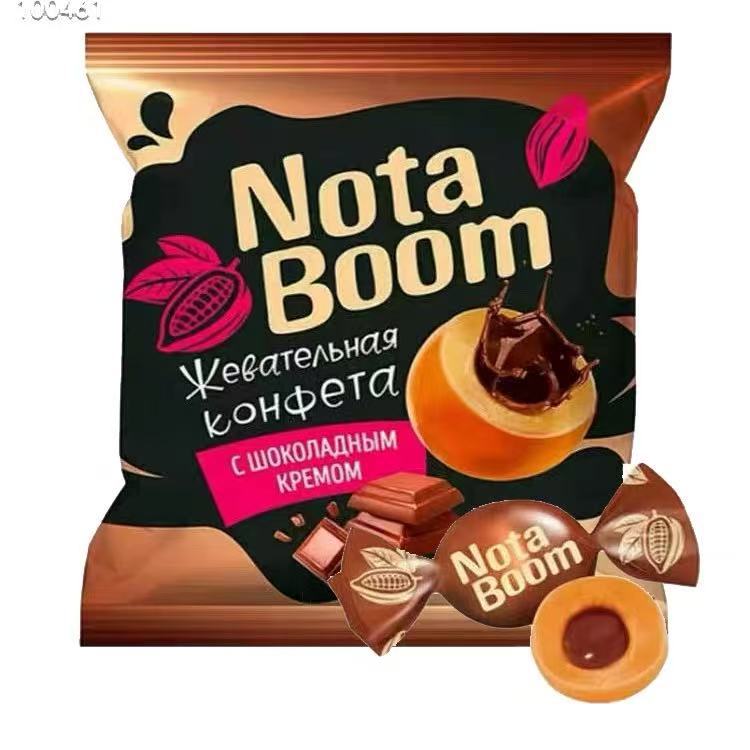 俄罗斯音符糖KDV进口Nota Boom花生酱巧克力味零食夹心糖结婚喜糖