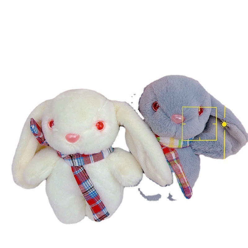 耳の長いマフラーのウサギのキーホルダーのペンダントのぬいぐるみの人形のかわいいかばんの掛け飾りの卸売り|undefined