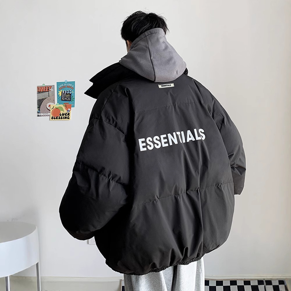 코튼 패딩 재킷 남성용 겨울 패딩 다운 코튼 패딩 재킷 가을과 겨울 오버 사이즈 코트 조수 브랜드 2024 새로운 커플면 패딩 재킷