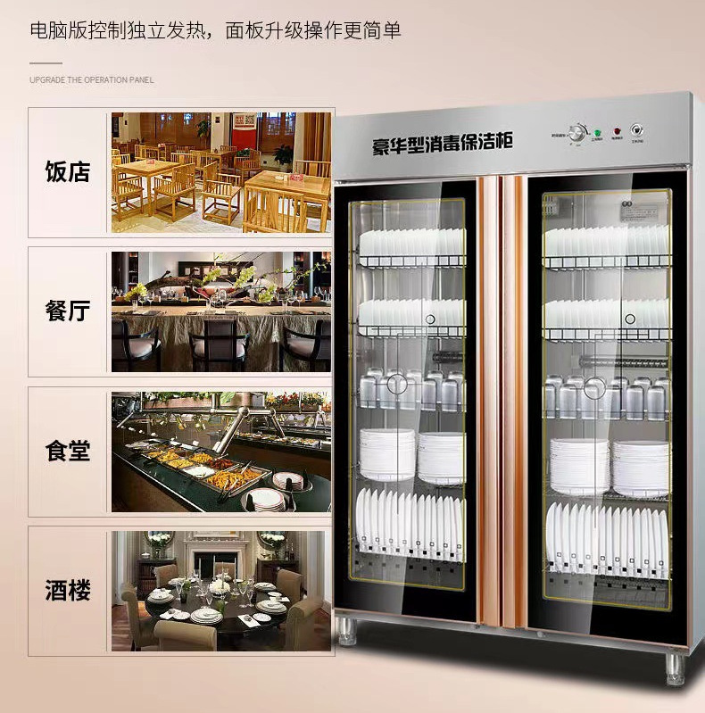商用双门消毒柜 饭店食堂酒店餐盘消毒碗柜 热风循环消毒柜型号