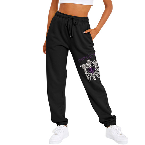 Cross-border Foreign Trade: AliExpress, Amazon, and Wish — Women's Autumn Fleece-Lined Base Layer High-Waisted Casual Pants with Drawstring