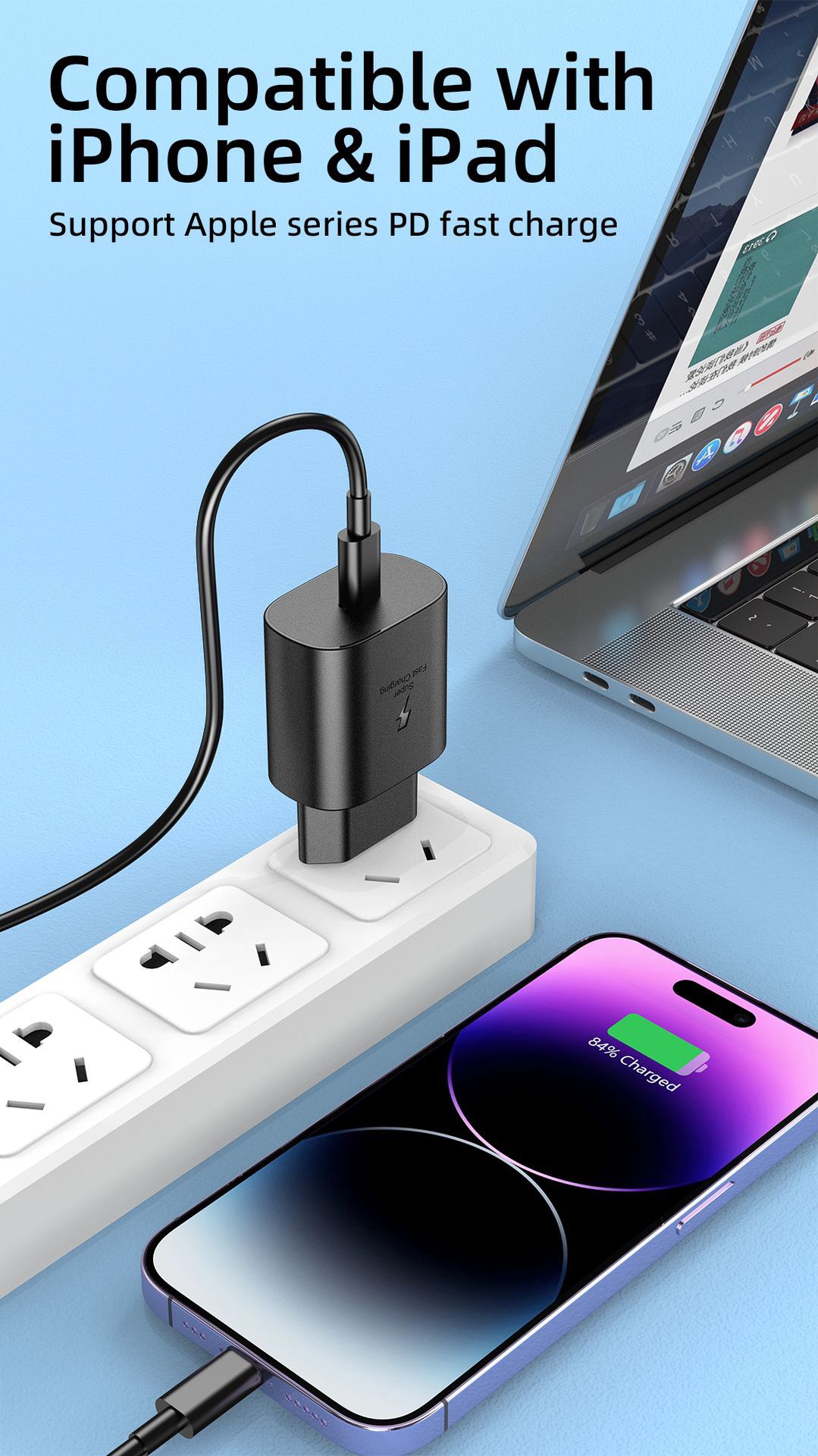 Chargeur de téléphone portable PD25W adapté au protocole Samsung S21/22PPS hea, charge ultra rapide noir stanar européen_voghion.com