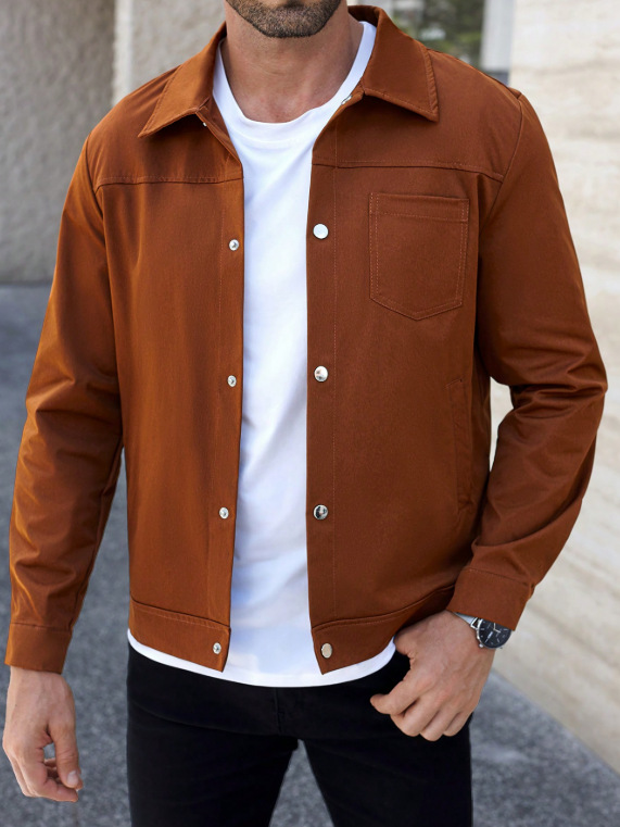 Giacca a camicia da uomo casual a maniche lunghe con colletto_voghion.com