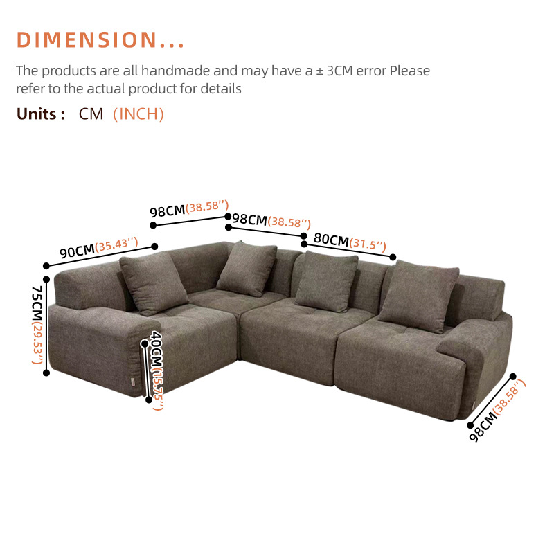 Todo el comercio exterior esponja vacío compresión sofá nube crema viento sala de estar pequeño tipo de lino de algodón sofá