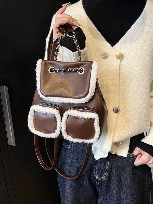 Demi-season retro backpack, universal small school bag