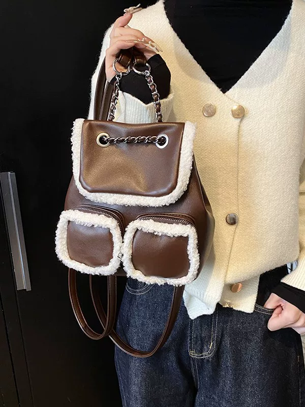 Demi-season retro backpack, universal small school bag