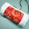Satin red phoenix flower (white fluffy)