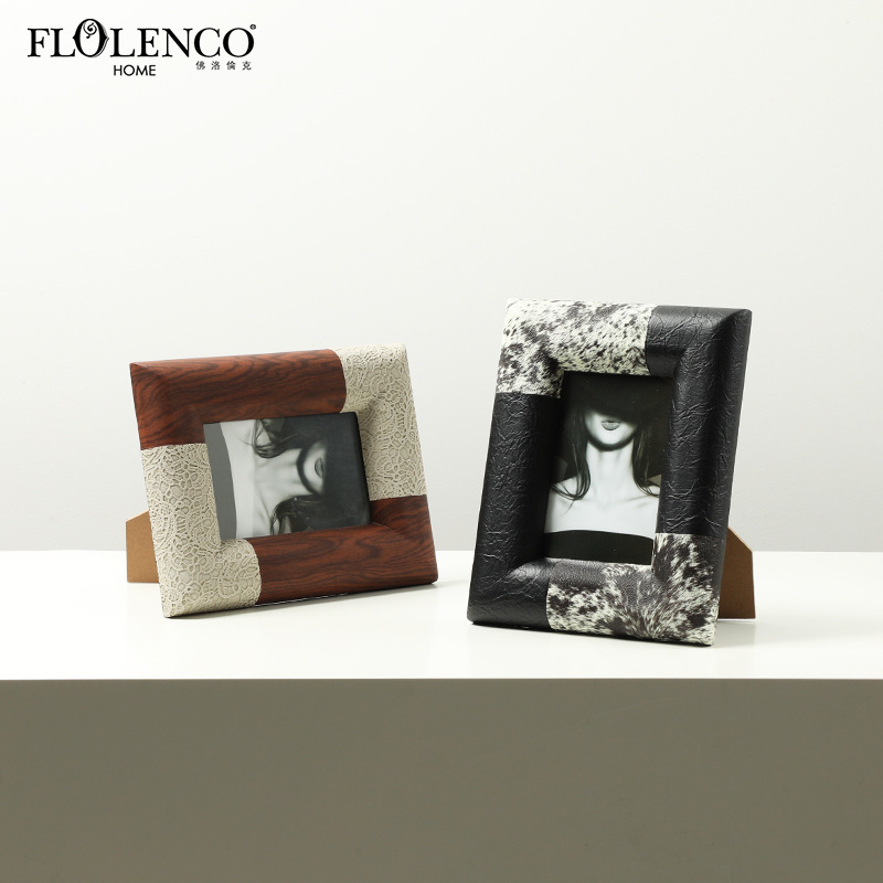 Italian-Style Light Luxury Creative Color-Blocking Leather-Textured Photo Frame for Showroom, Villa, Bedroom, Bedside Table, Desktop Designer Creative Ornament Italian-Style Light Luxury Creative Color-Blocking Leather-Textured Photo Frame for Showroom, Villa, Bedroom, Bedside Table, Desktop Designer Creative Ornament