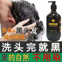 源头厂家何首乌草本洗发水植物洗发白转黑洗发露白发转黑发500ml