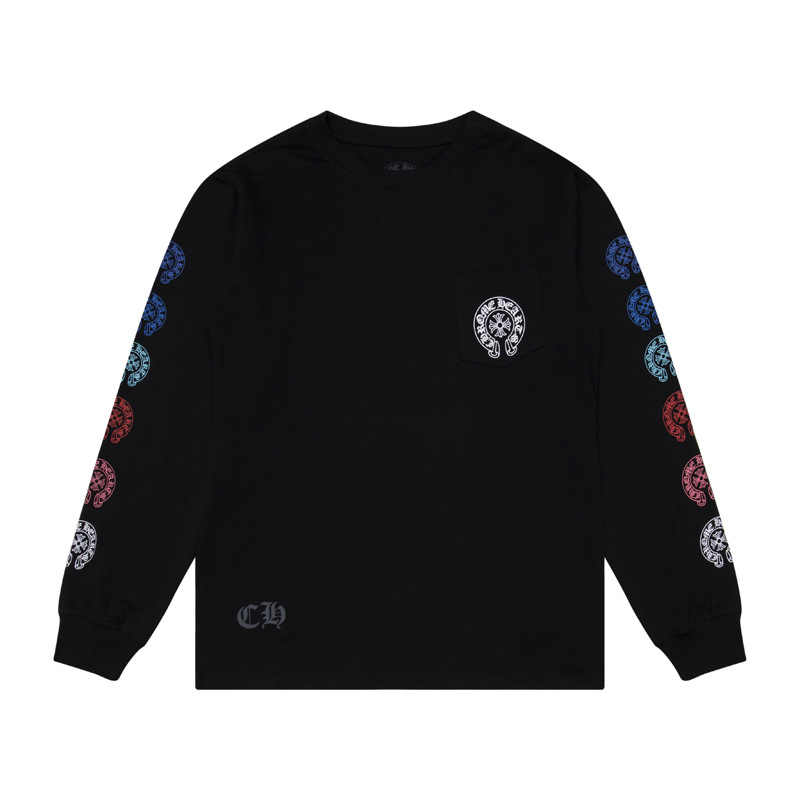 Chrome Hearts Multicolor Horseshoe Long Sleeve T-shirt Black