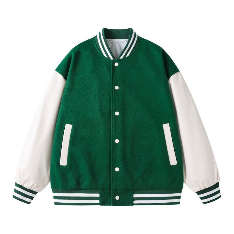 Chaqueta de bomber estadounidense transfronteriza de alta gama chaqueta casual jacket otoño e invierno manga PU marca de moda chaqueta de uniforme de béisbol personalización masculina image 9