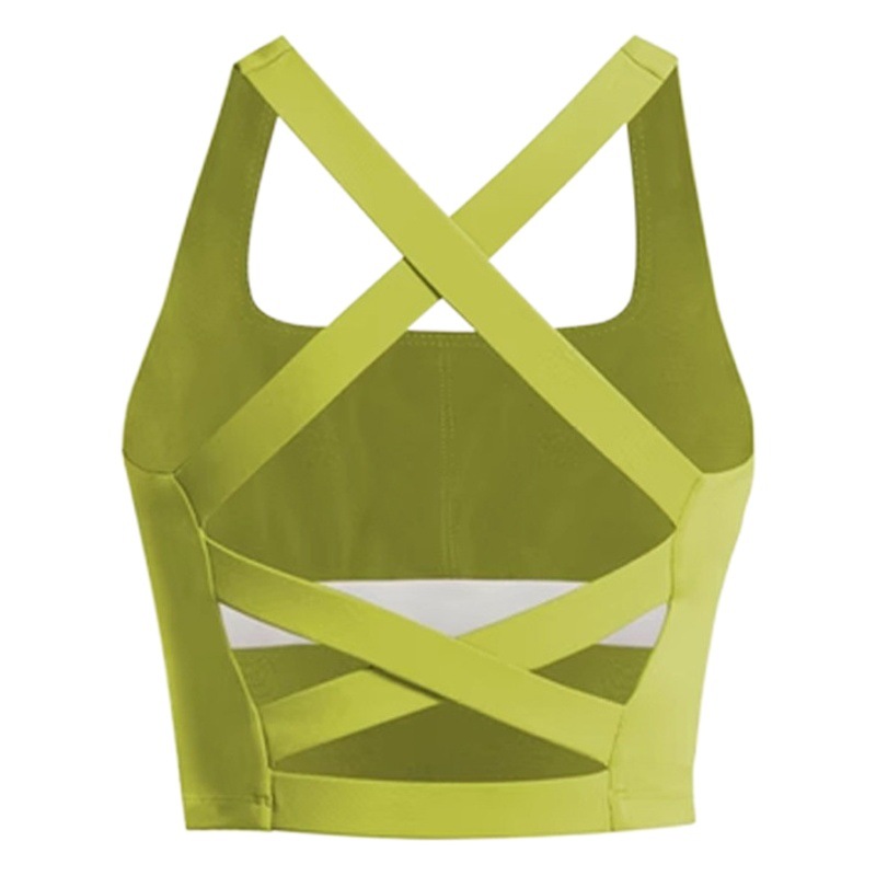 クロス美背運動下着女性防振ベストランニング速乾フィットネスヨガ下着ブラ