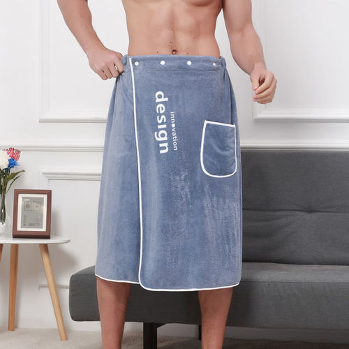 Coral velvet bath towel for men, can be worn or wrapped, adult soft large size, student Korean version personalized wrap towel, cross-border e-commerce